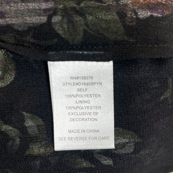 Daniel Rainn Cold Shoulder Blouse Floral Black Multi Size Small NWT - Picture 8 of 9